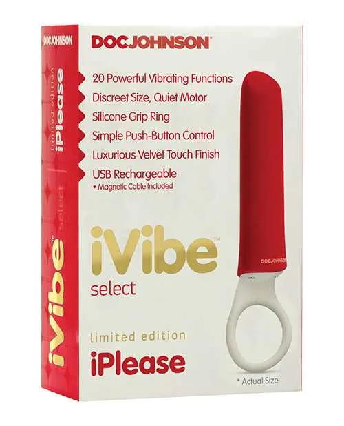 Female Sex Toys iVibe Select iPlease Limited Edition Rechargeable Silicone Mini Vibrator Red I Vibe