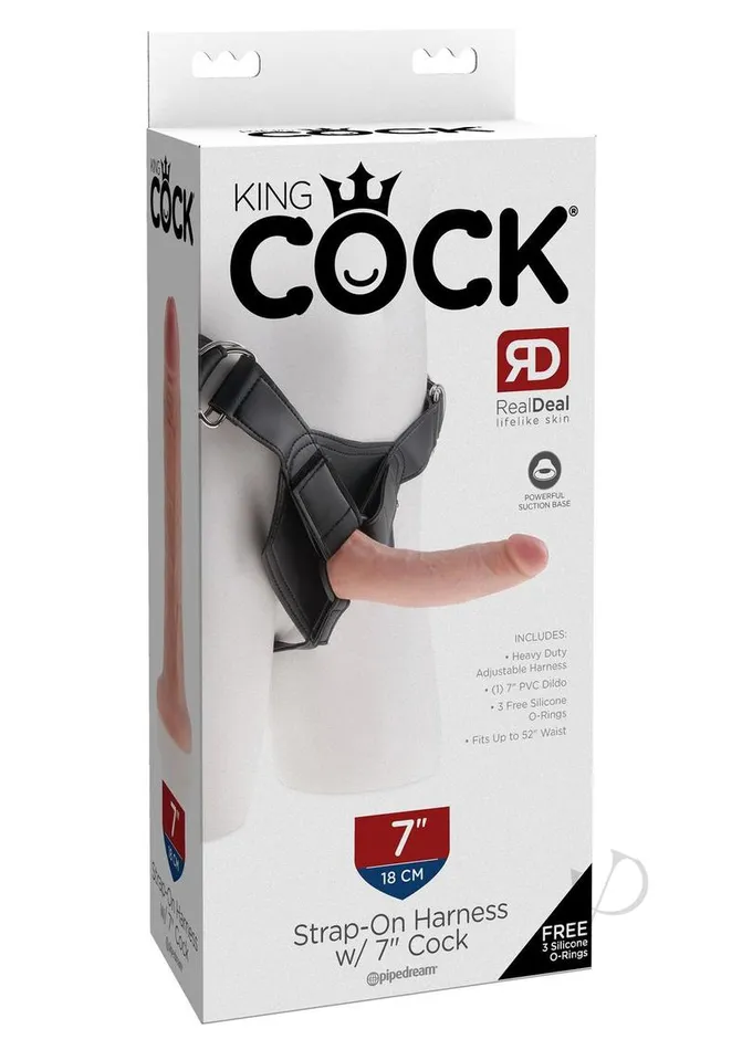 Female Sex Toys King Cock King Cock Strap on Harness with Dildo 7in Vanilla