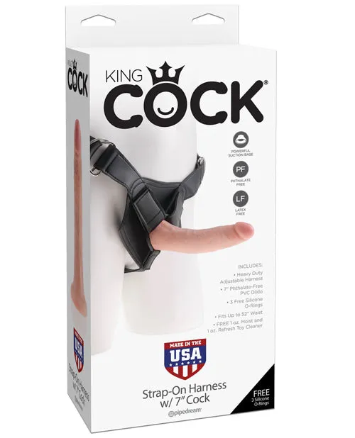 Female Sex Toys King Cock King Cock Strap on Harness with Dildo 7in Vanilla