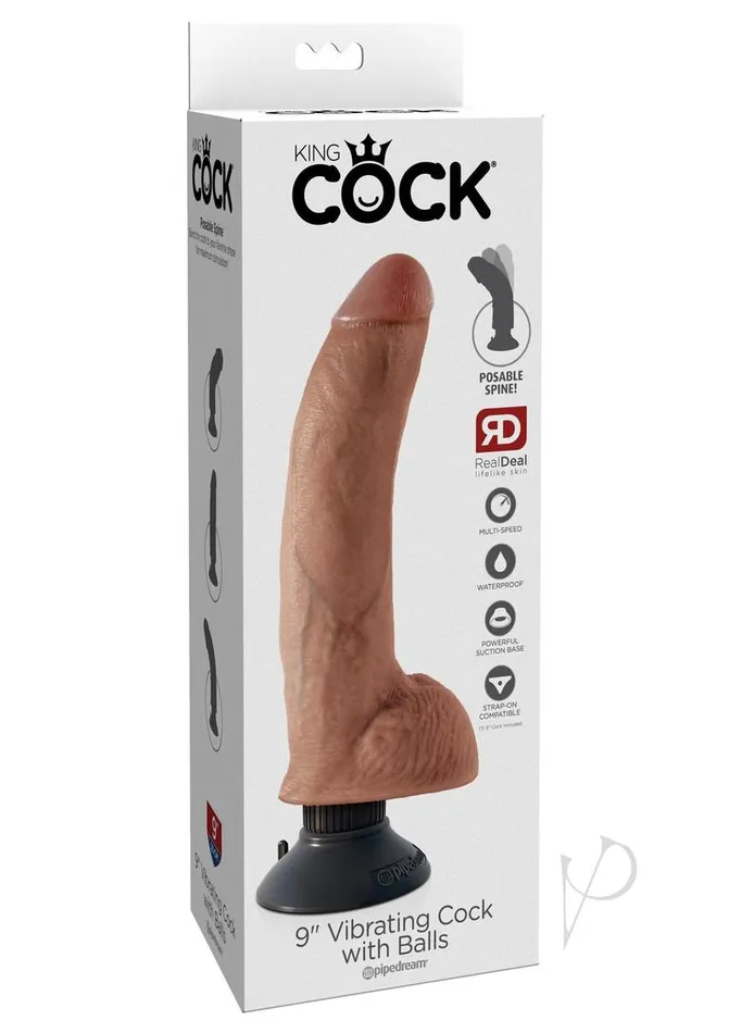 Female Sex Toys King Cock King Cock Vibrating Dildo with Balls 9in Caramel Female Sex Toys King Cock King Cock Vibrating Dildo with Balls 9in Caramel