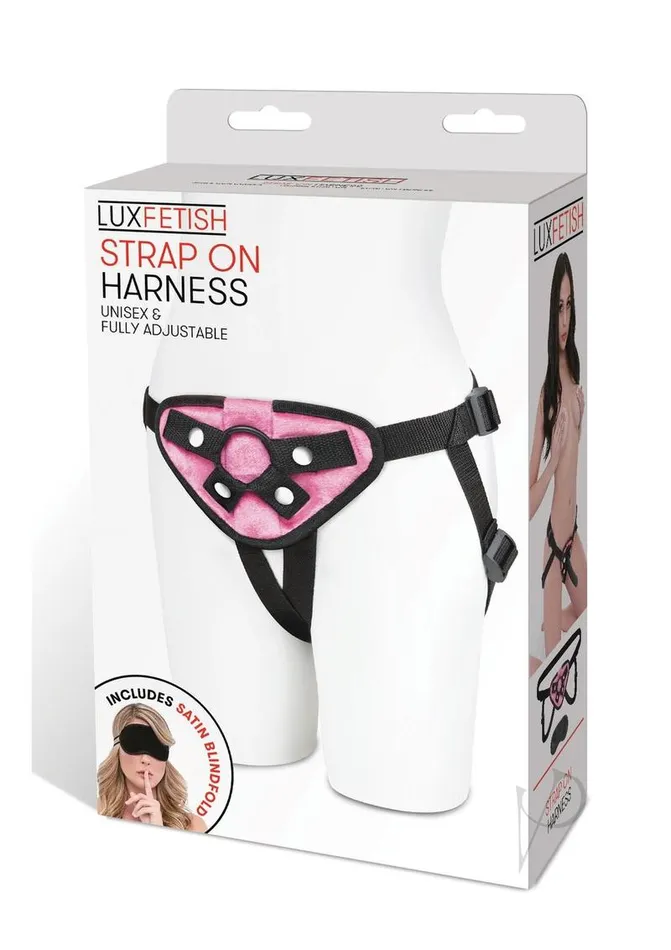 Female Sex Toys Lux Fetish Lux Fetish Pink Velvet StrapOn Harness Adjustable Female Sex Toys Lux Fetish Lux Fetish Pink Velvet StrapOn Harness Adjustable