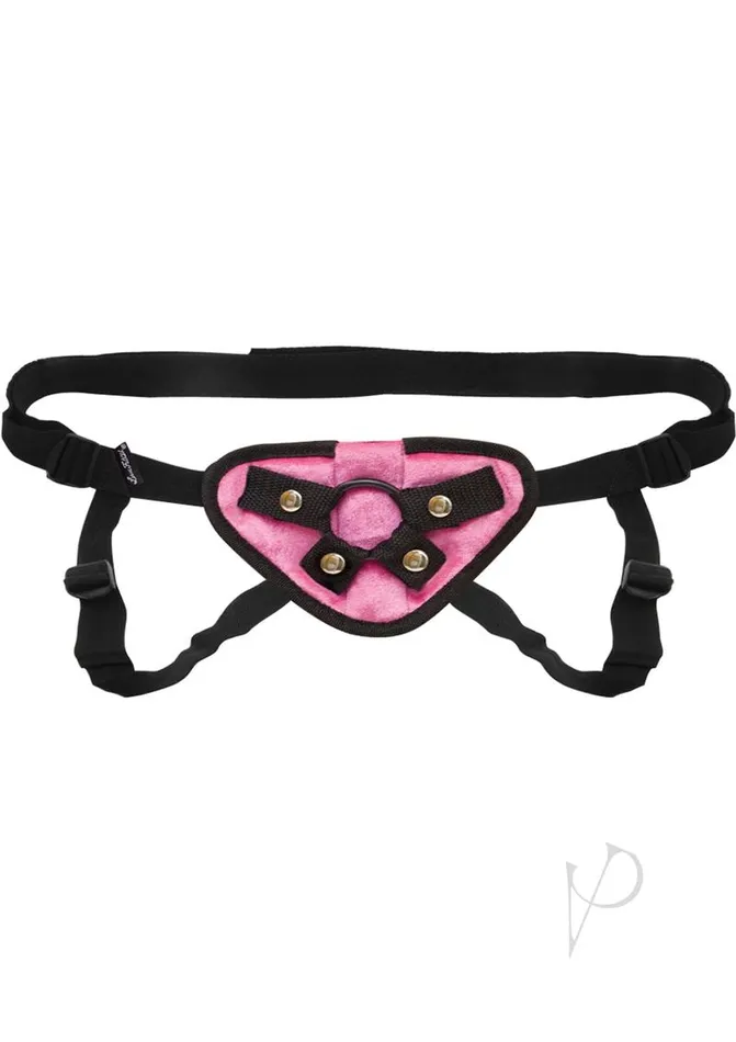 Female Sex Toys Lux Fetish Lux Fetish Pink Velvet StrapOn Harness Adjustable Female Sex Toys Lux Fetish Lux Fetish Pink Velvet StrapOn Harness Adjustable
