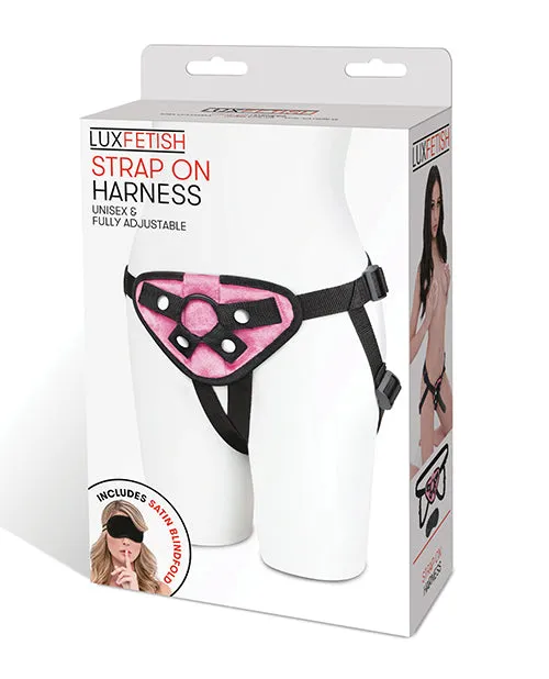 Female Sex Toys Lux Fetish Lux Fetish Pink Velvet StrapOn Harness Adjustable Female Sex Toys Lux Fetish Lux Fetish Pink Velvet StrapOn Harness Adjustable