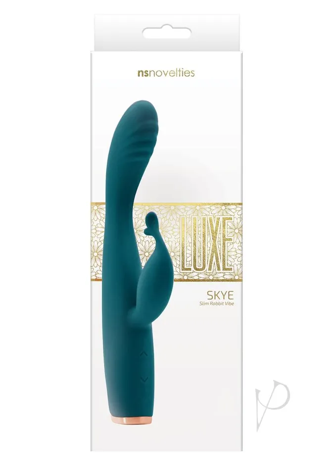 Female Sex Toys Luxe Luxe Skye Silicone Rechargeable Slim Rabbit Vibrator Teal Female Sex Toys Luxe Luxe Skye Silicone Rechargeable Slim Rabbit Vibrator Teal