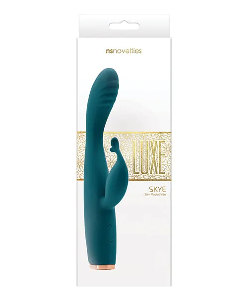 Female Sex Toys Luxe Luxe Skye Silicone Rechargeable Slim Rabbit Vibrator Teal Female Sex Toys Luxe Luxe Skye Silicone Rechargeable Slim Rabbit Vibrator Teal