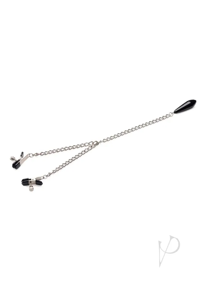Female Sex Toys Master Series Master Series Titty Taunter Nipple Clamps with Weighted Bead Silver
