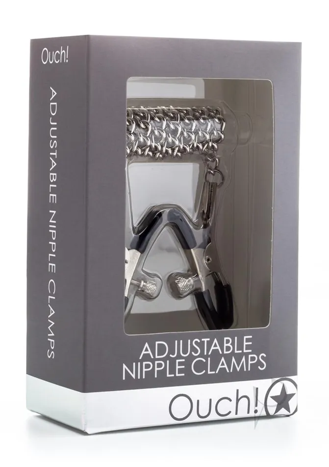 Female Sex Toys Ouch Ouch Adjustable Nipple Clamps Silver