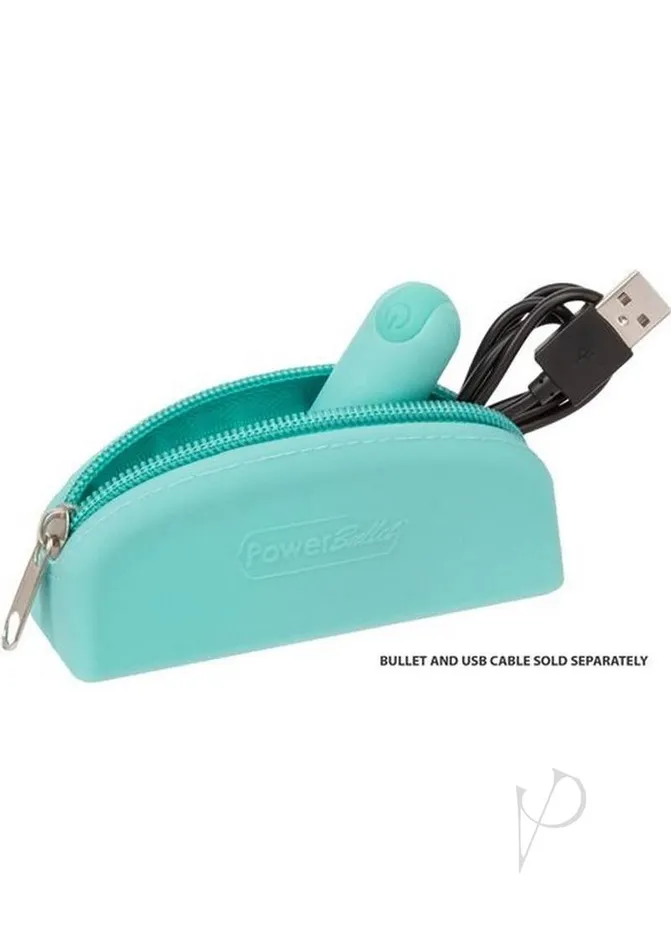 Female Sex Toys Powerbullet PowerBullet Silicone Storage Bag with Zipper Teal