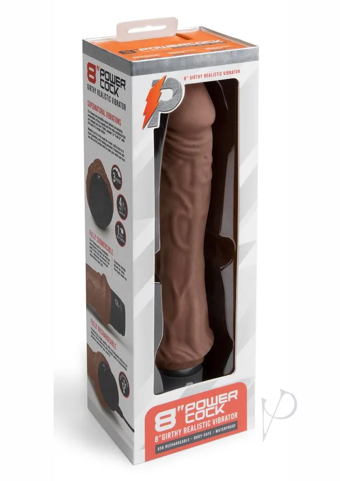 Female Sex Toys Powercocks Powercocks Silicone Rechargeable Girthy Realistic Vibrator 8in Chocolate Female Sex Toys Powercocks Powercocks Silicone Rechargeable Girthy Realistic Vibrator 8in Chocolate