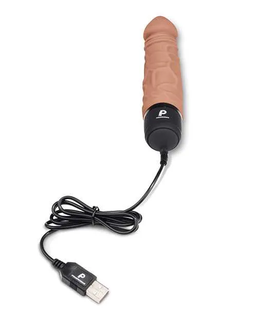 Female Sex Toys Powercocks Silicone Rechargeable Realistic Vibrator 65in Caramel Powercocks