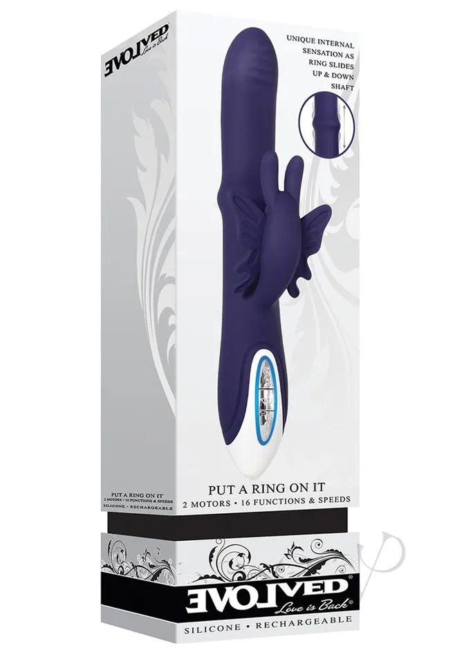 Female Sex Toys Put A Ring On It Rechargeable Silicone Vibrator with Sliding Shaft Ring Purple Evolved Female Sex Toys Put A Ring On It Rechargeable Silicone Vibrator with Sliding Shaft Ring Purple Evolved