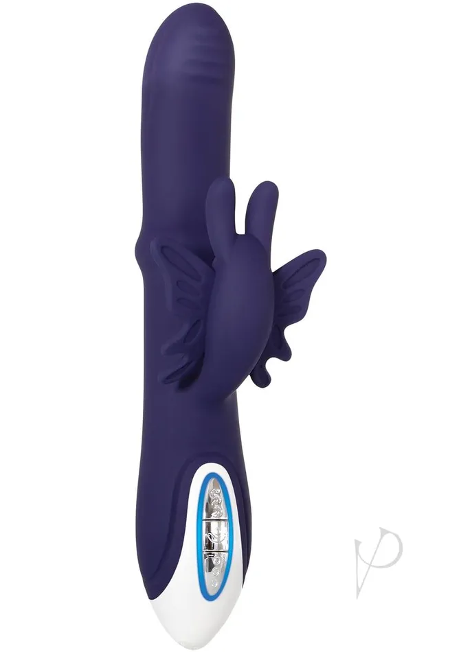 Female Sex Toys Put A Ring On It Rechargeable Silicone Vibrator with Sliding Shaft Ring Purple Evolved