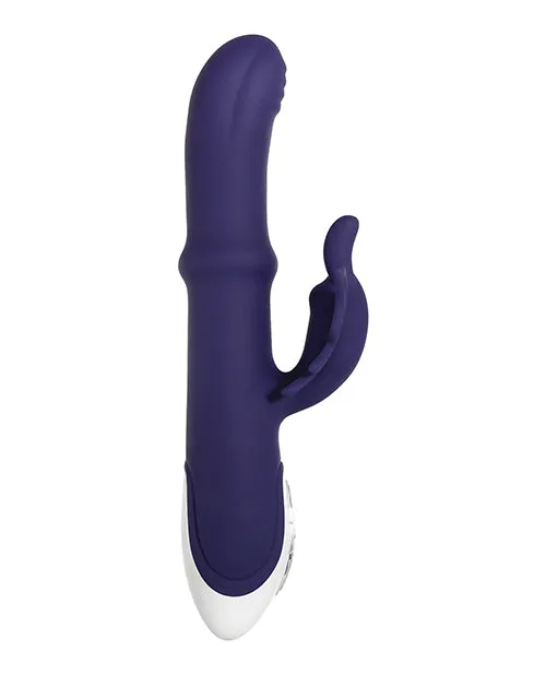 Female Sex Toys Put A Ring On It Rechargeable Silicone Vibrator with Sliding Shaft Ring Purple Evolved