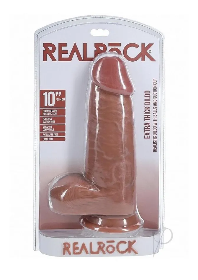 Female Sex Toys Real Rock RealRock Ultra Realistic Skin Extra Thick with Balls 10in Caramel Female Sex Toys Real Rock RealRock Ultra Realistic Skin Extra Thick with Balls 10in Caramel