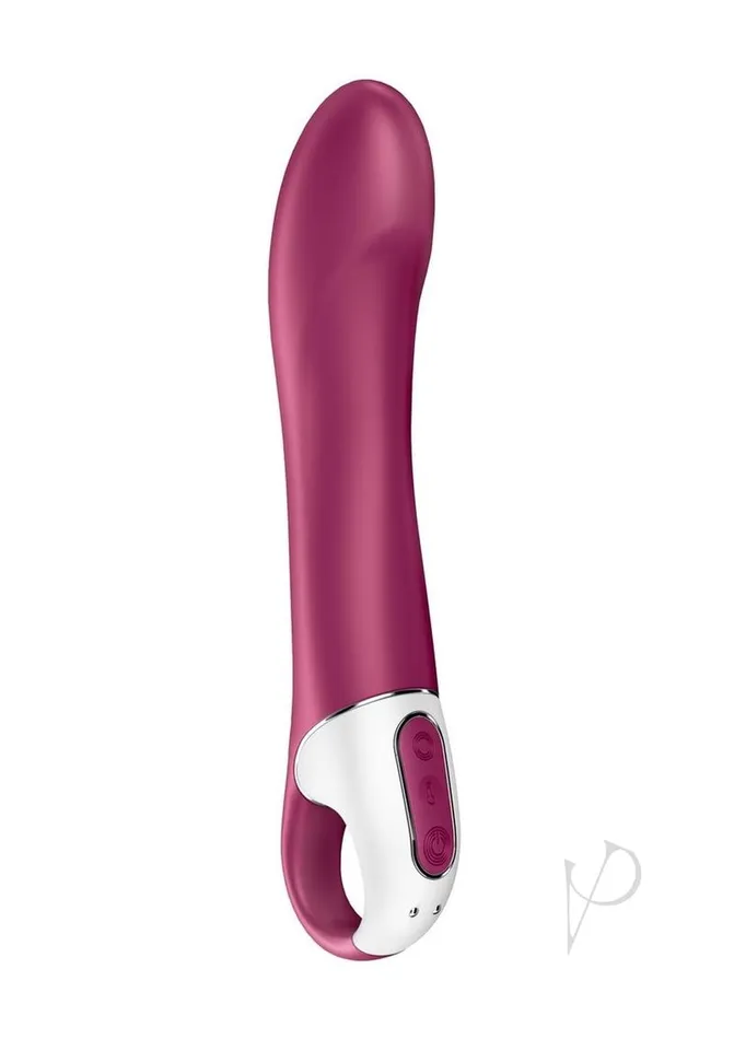 Female Sex Toys Satisfyer Satisfyer Big Heat Rechargeable Silicone Warming Vibrator Magenta