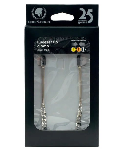 Female Sex Toys Spartacus Adjustable Tweezer Nipple Clamps wJewel Chain Spartacus Female Sex Toys Spartacus Adjustable Tweezer Nipple Clamps wJewel Chain Spartacus