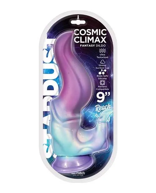 Female Sex Toys Stardust Stardust Cosmic Climax Silicone Dildo with Suction Cup 7in Multicolor