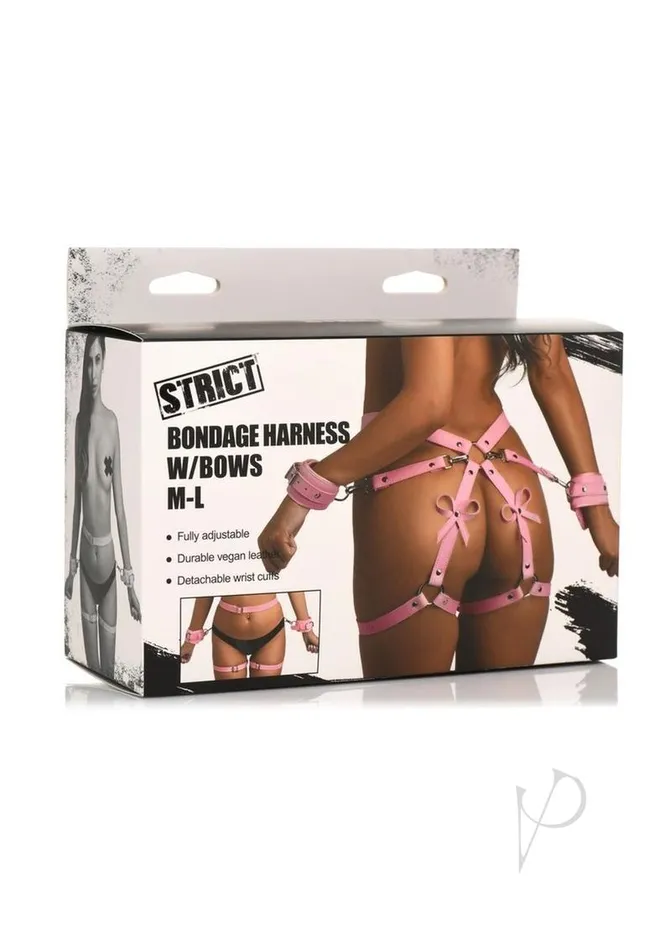 Female Sex Toys Strict Strict Bondage Harness with Bows MediumLarge Pink