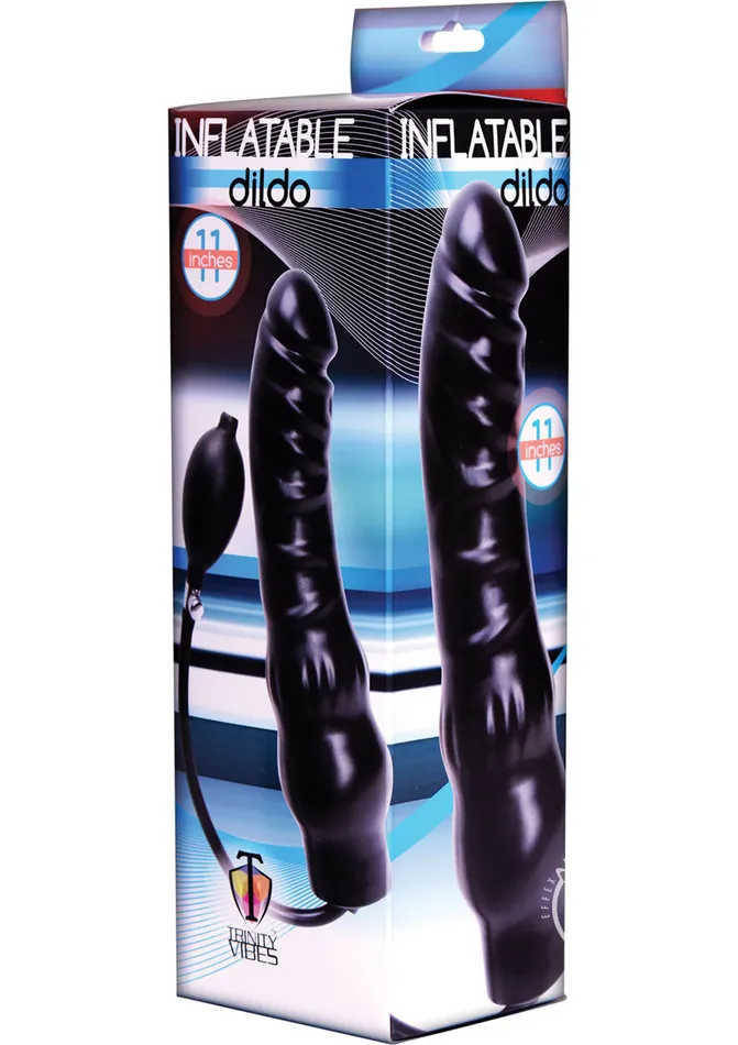 Female Sex Toys Trinity Men Trinity Men Inflatable 11in Dildo Black