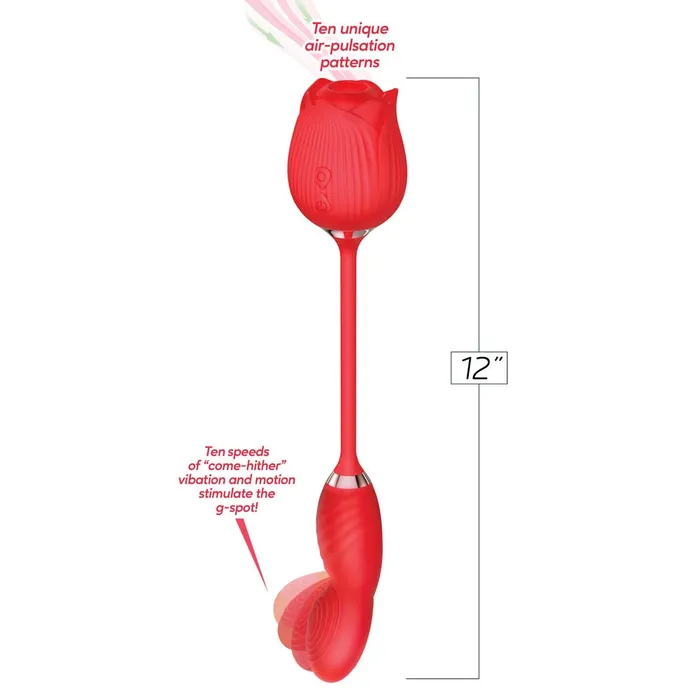 Female Sex Toys Wild Rose Come Hither Suction Vibrator Icon Brands