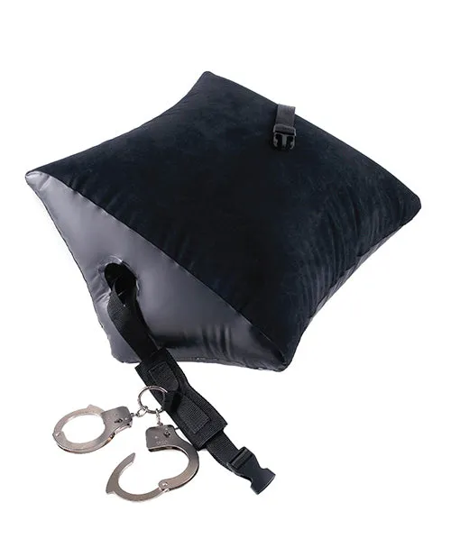 Fetish Fantasy Series Couples Fetish Fantasy Series Deluxe Position Master Inflatable Pillow with Cuffs Black