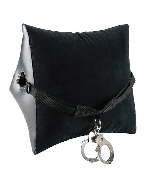 Fetish Fantasy Series Couples Fetish Fantasy Series Deluxe Position Master Inflatable Pillow with Cuffs Black