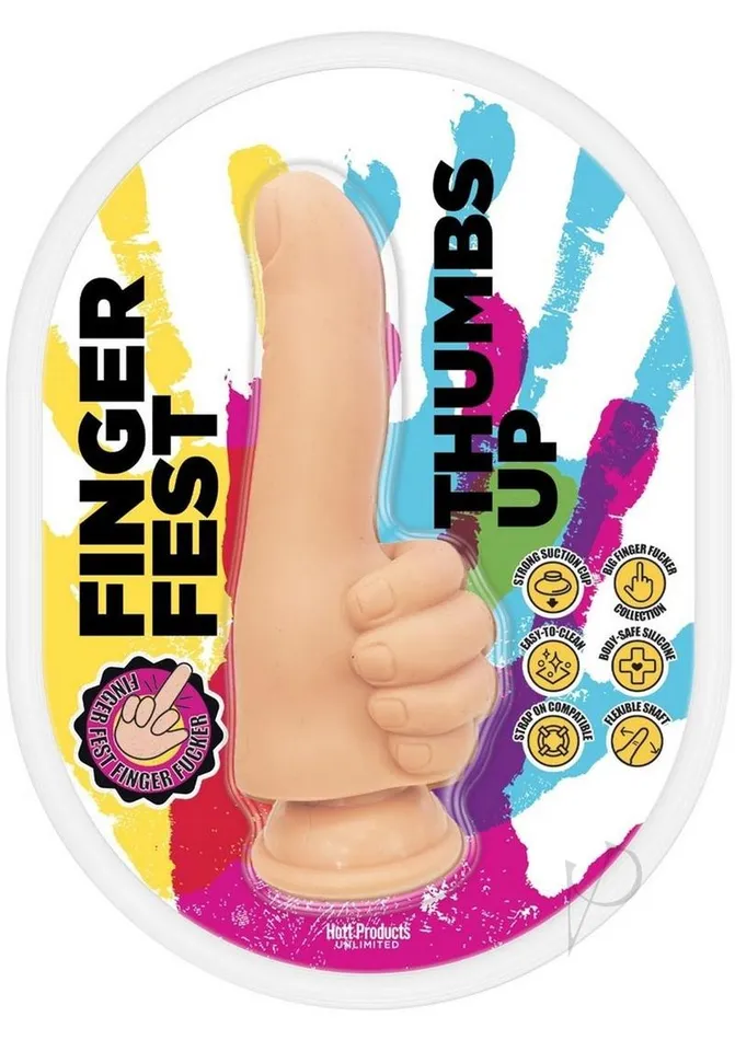 Finger Fest Dildos Finger Fest Thumbs Up Silicone Dildo Vanilla