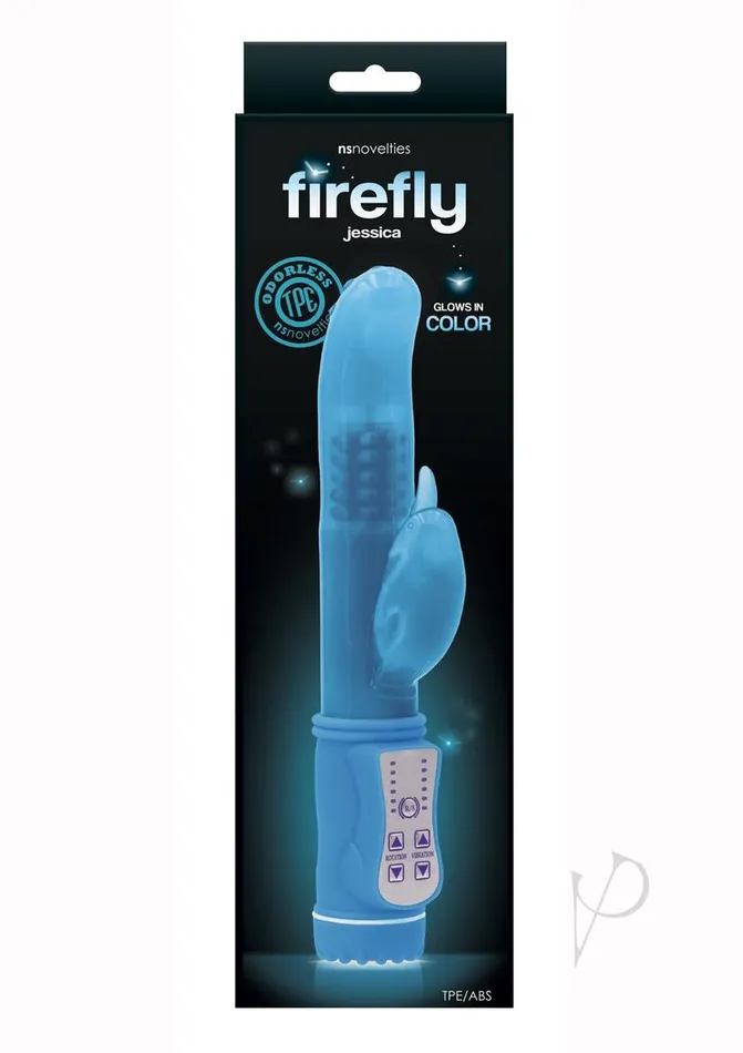 Firefly Vibrators Firefly Jessica Glow In The Dark Thrusting and Rotating Rabbit Blue Firefly Vibrators Firefly Jessica Glow In The Dark Thrusting and Rotating Rabbit Blue