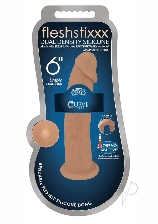 Flesh Stixxx Dildos Fleshstixxx Dual Density Silicone Bendable Dong 6in Caramel Flesh Stixxx Dildos Fleshstixxx Dual Density Silicone Bendable Dong 6in Caramel