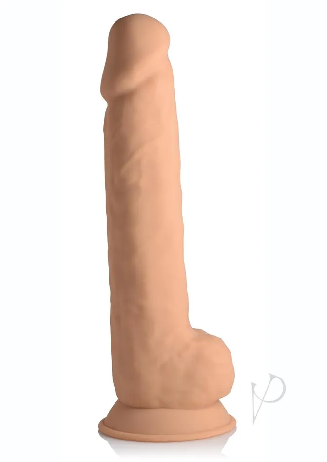 Fleshstixxx Dual Density Silicone Bendable Dong with Balls 10in Caramel Flesh Stixxx Dildos