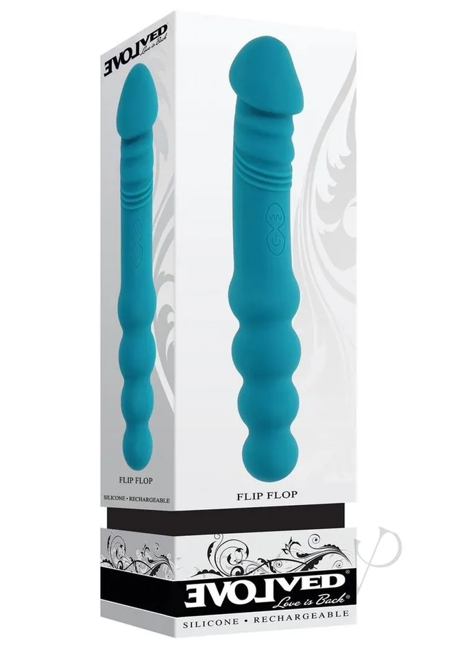 Flip Flop Rechargeable Silicone Dual End Vibrator Blue Evolved Female Sex Toys Flip Flop Rechargeable Silicone Dual End Vibrator Blue Evolved Female Sex Toys