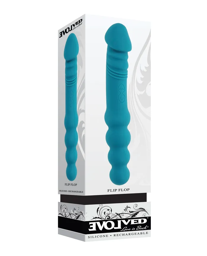 Flip Flop Rechargeable Silicone Dual End Vibrator Blue Evolved Female Sex Toys Flip Flop Rechargeable Silicone Dual End Vibrator Blue Evolved Female Sex Toys