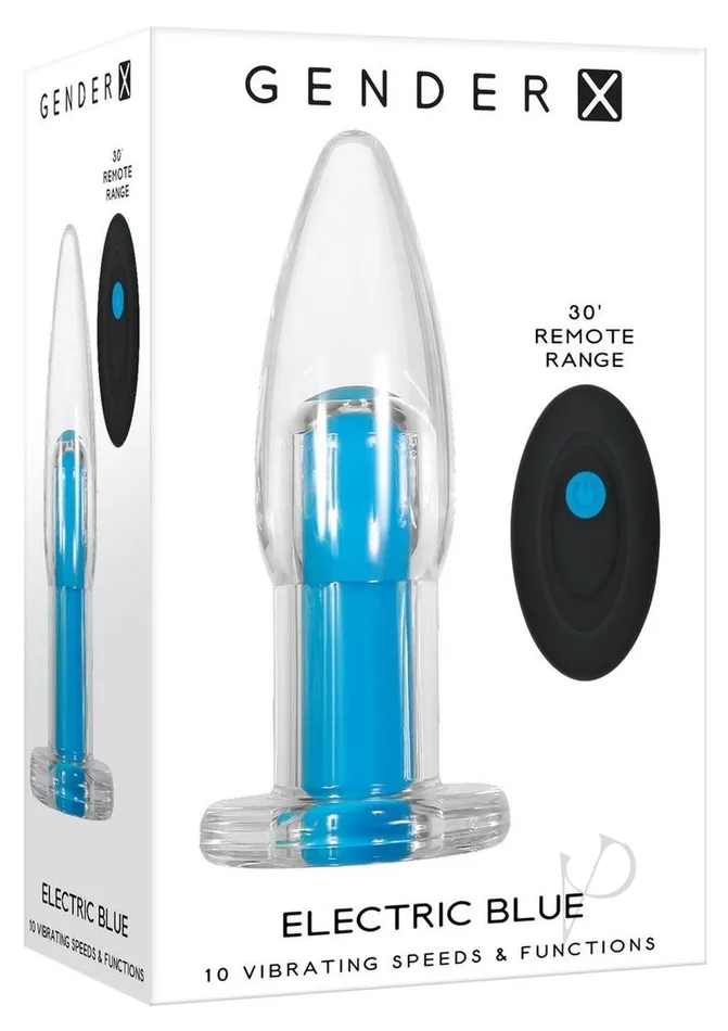 Gender X Female Sex Toys Gender X Electric Blue Silicone Rechargeable Vibrator with Remote Control Clear Blue Gender X Female Sex Toys Gender X Electric Blue Silicone Rechargeable Vibrator with Remote Control Clear Blue