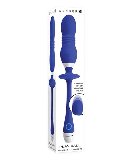 Gender X Play Ball Rechargeable Silicone Thrusting Probe Blue Gender X Anal