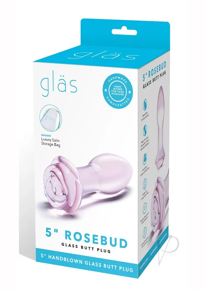 Glas Blossom Ring Glass Anal Plug Pink Glas Anal