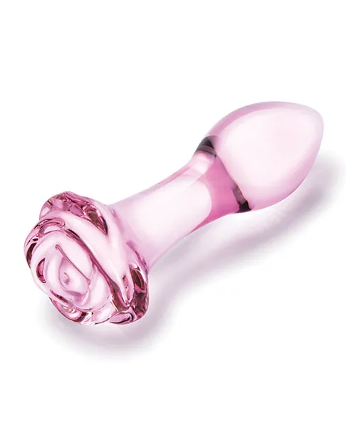 Glas Rosebud Butt Plug Set 3 Piece Pink Glas Anal Glas Rosebud Butt Plug Set 3 Piece Pink Glas Anal