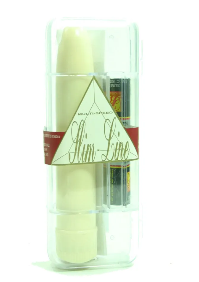 Golden Triangle Female Sex Toys Slim Line Plastic Vibrator 7in Vanilla