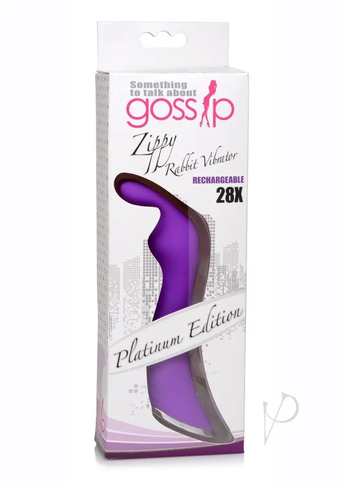 Gossip Vibrators Gossip Zippy 28x Rechargeable Silicone Rabbit Vibrator Purple Gossip Vibrators Gossip Zippy 28x Rechargeable Silicone Rabbit Vibrator Purple