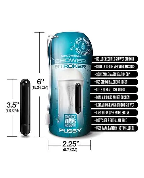 Happy Ending Male Sex Toys Shower Stroker Vibrating Pussy Clear Happy Ending Male Sex Toys Shower Stroker Vibrating Pussy Clear