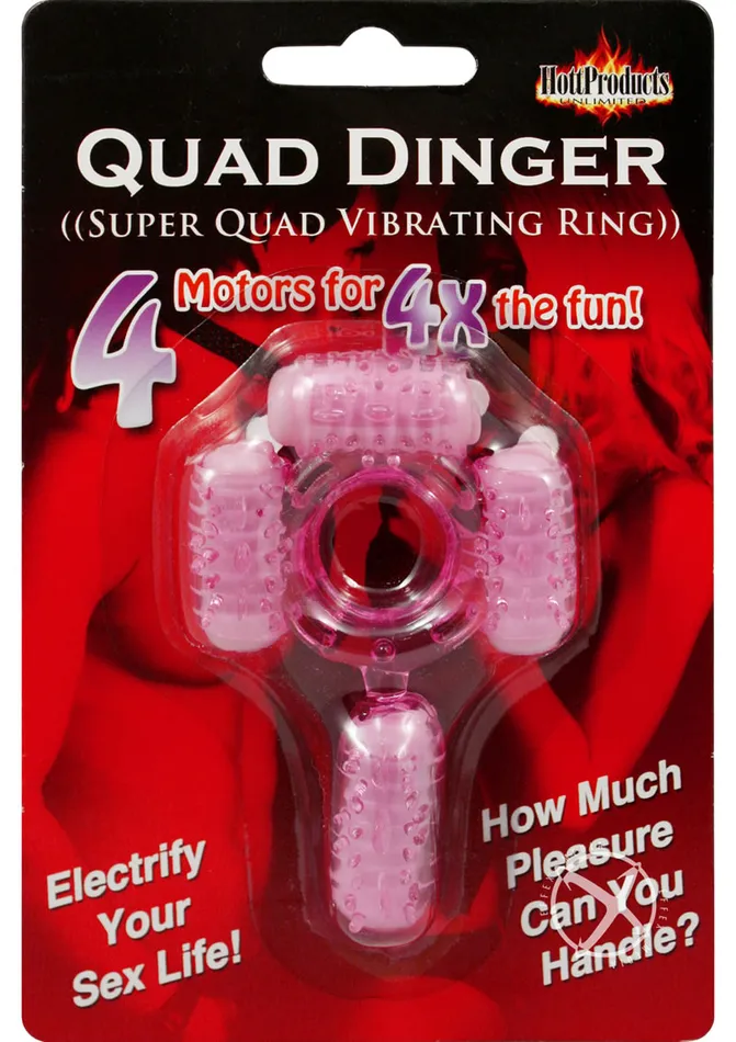 Hott Products Male Sex Toys Humm Dinger Super Quad Vibrating Cock Ring Magenta Hott Products Male Sex Toys Humm Dinger Super Quad Vibrating Cock Ring Magenta