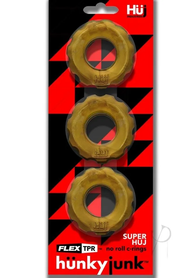Hunkyjunk HUJ Cockrings 3 Pack Bronze Metal Hunkyjunk Male Sex Toys
