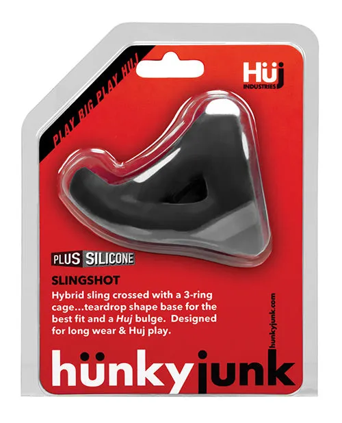 Hunkyjunk Slingshot Silicone 3 Ring Teardrop Cock Ring Black Hunkyjunk Male Sex Toys