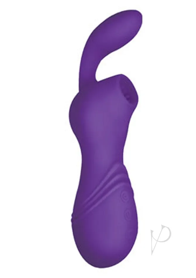 Infinitt Suction Massager Two Rechargeable Silicone Vibrator Purple Infinitt Female Sex Toys