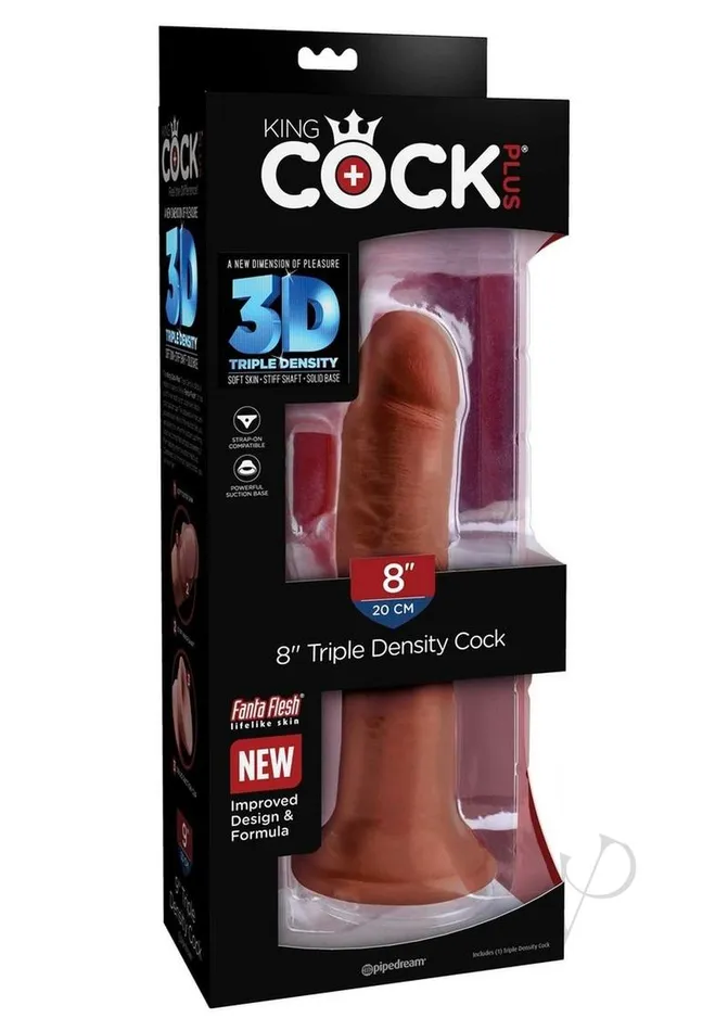 King Cock Dildos King Cock Plus Triple Density Dildo 8in Chocolate