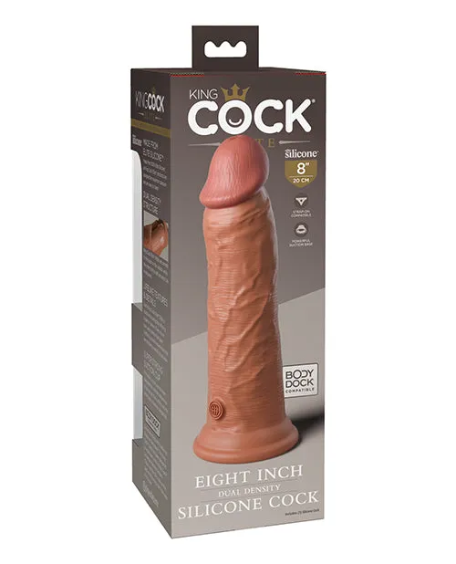 King Cock Elite Dual Density Silicone Dildo 8in Caramel King Cock Female Sex Toys