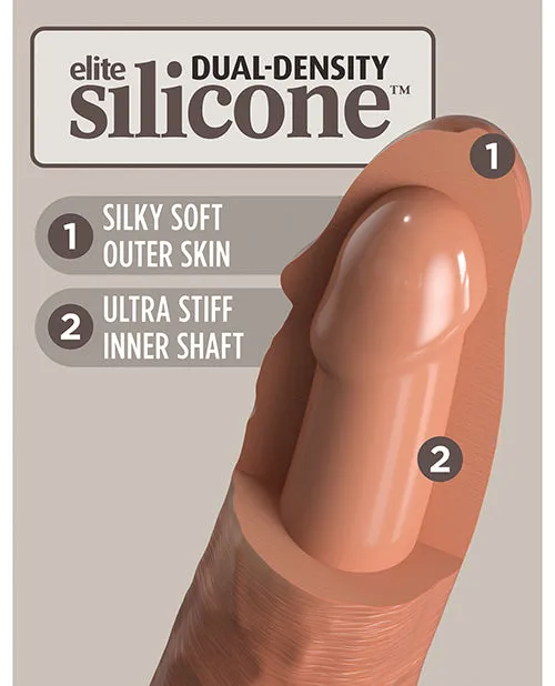 King Cock Elite Dual Density Silicone Dildo 8in Caramel King Cock Female Sex Toys