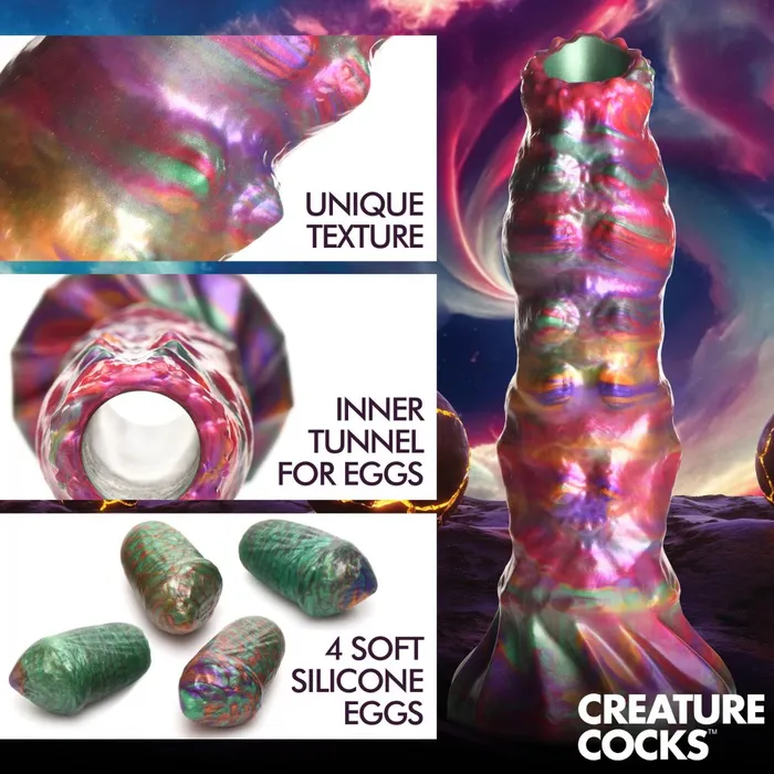 Larva Silicone Ovipositor Dildo with Eggs Creature Cocks Female Sex Toys