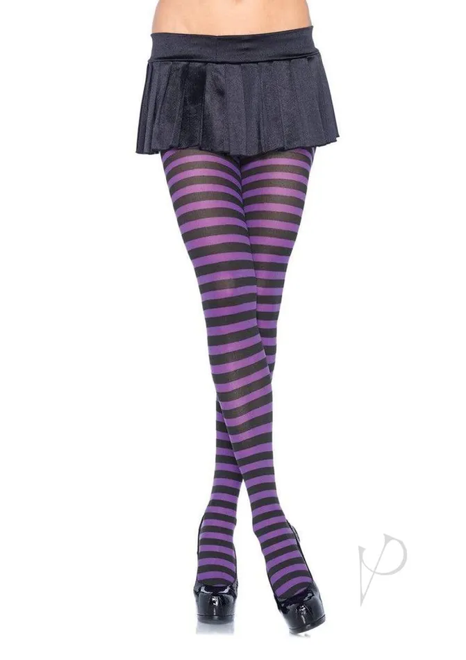 Leg Avenue Plus Size Leg Avenue Striped Tights Plus Size BlackPurple