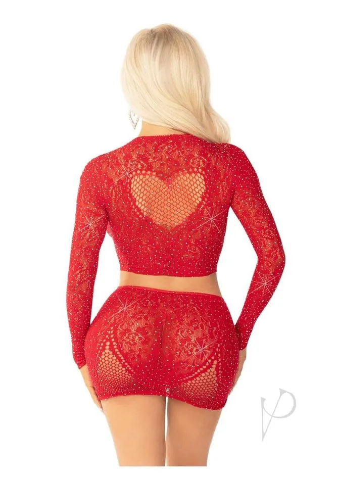 Leg Avenue Vibrators Leg Avenue Rhinestone Lace and Net Crop Top with Heart Keyhole Detail and Mini Skirt 2 Piece OS Red Leg Avenue Vibrators Leg Avenue Rhinestone Lace and Net Crop Top with Heart Keyhole Detail and Mini Skirt 2 Piece OS Red