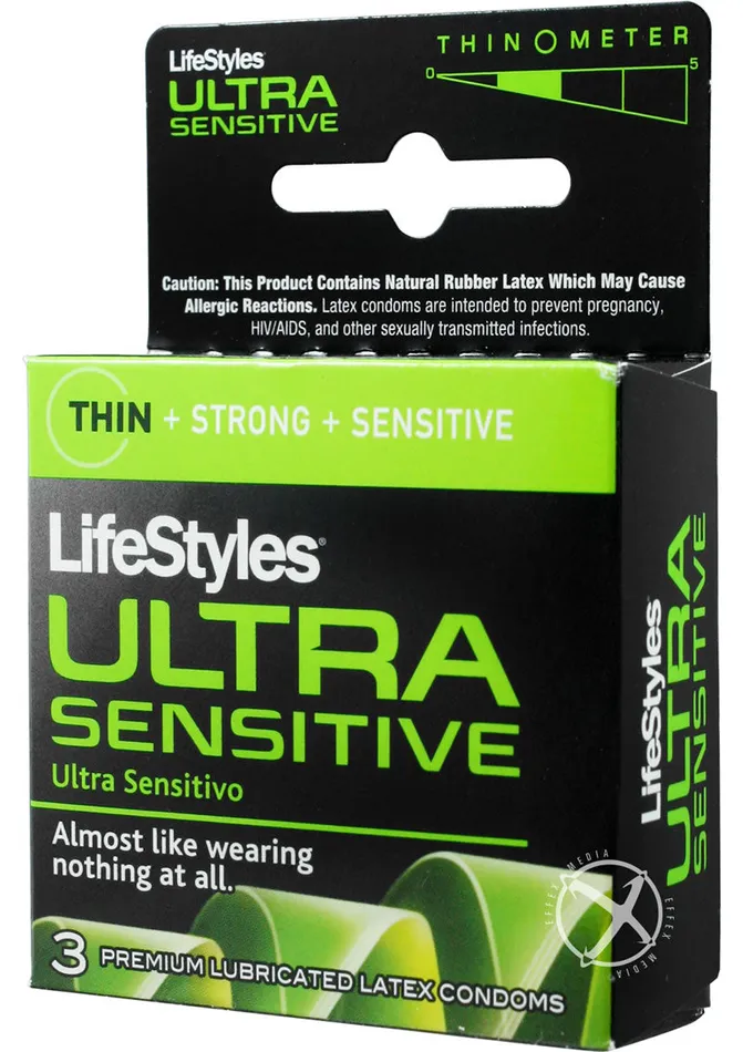 Lifestyles Male Sex Toys Lifestyles Condom Ultra Sensitive Lubricated 3 Pack